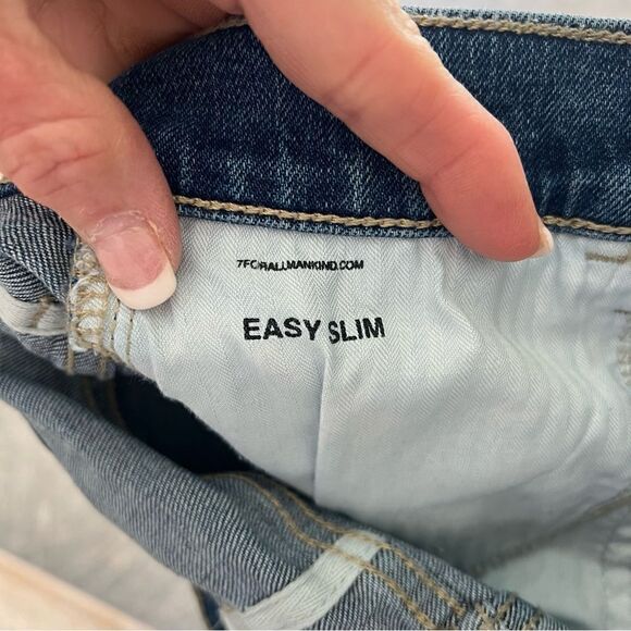 7 For All Mankind Blue Spruce Easy Slim Straight Leg Jeans. Size 27 Like new! - Picture 7 of 13